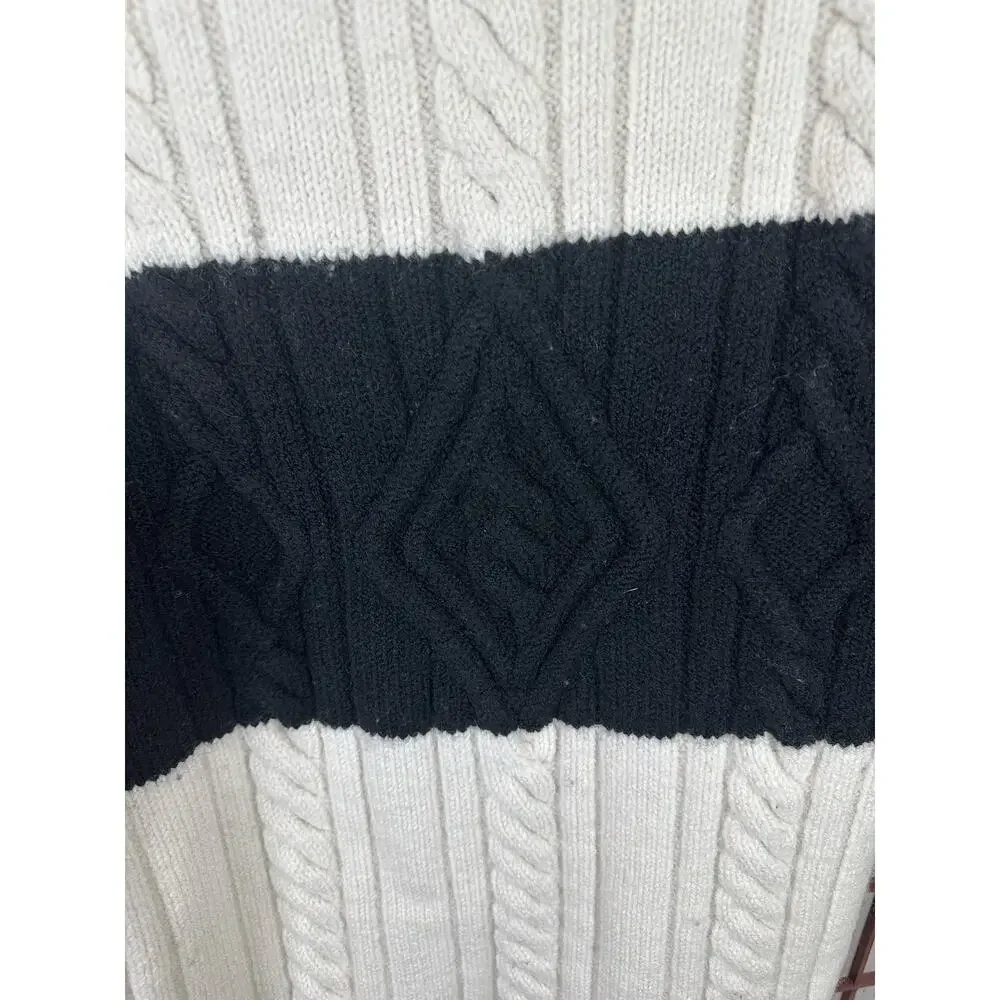 Banana Republic Men's Wool sweater black and cream size Large TALL